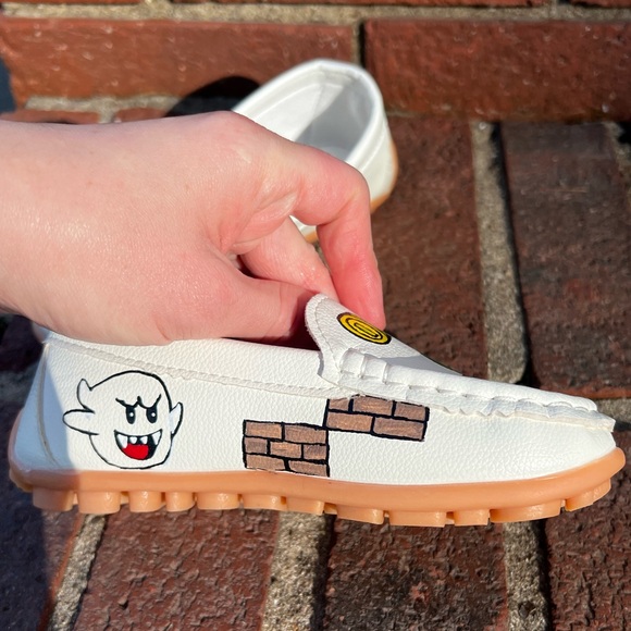 🎨 sold🚫🚫Hand-painted Mario kids Shoes - Picture 6 of 11
